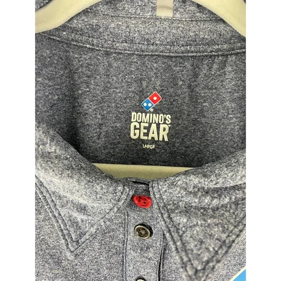 Domino's L Black Embroidered Uniform Work Collectible Polo Shirt Short Sleeves - Picture 2 of 3